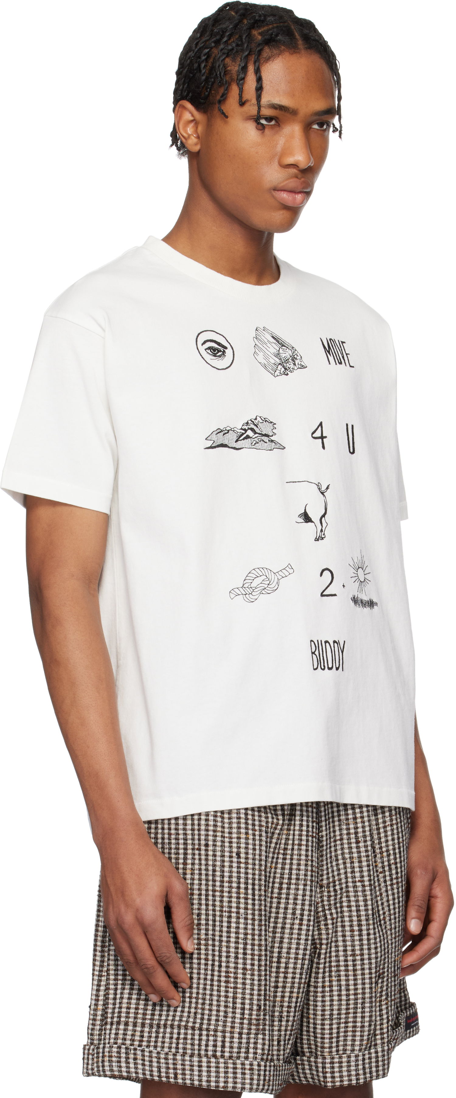 T-shirt Bode Bode Rebus Graphic T-Shirt Hvid | MRS25CS001, 1