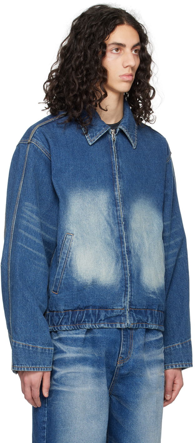 Bomberjakke We11done We11done Faded Denim Jacket Blå | WD-DJ1-23-329-U-BL, 1