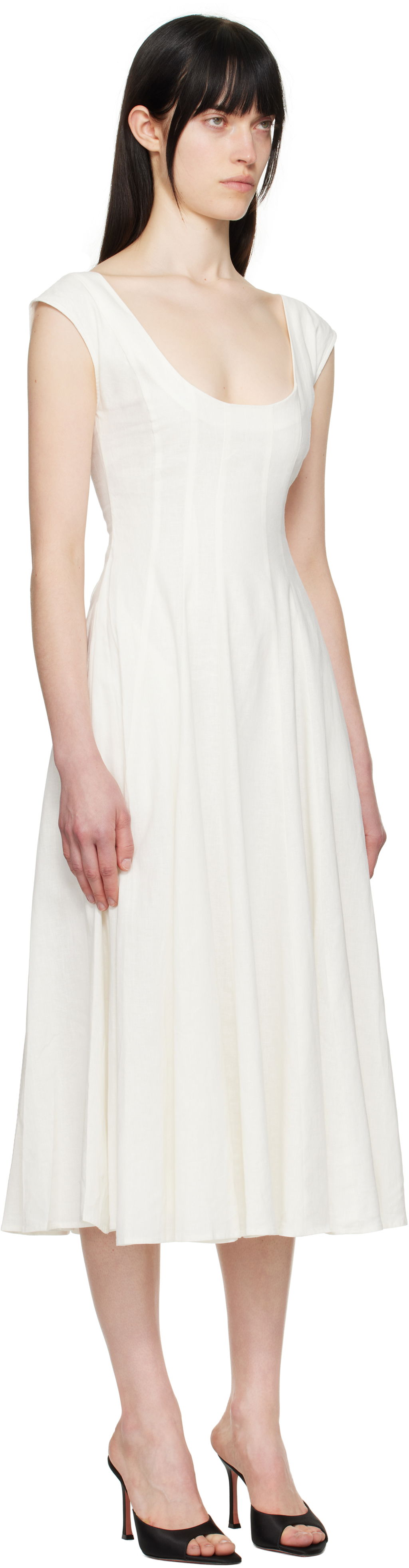 Kjole GUIZIO Guizio Leila Midi Dress Hvid | P24404W085, 1