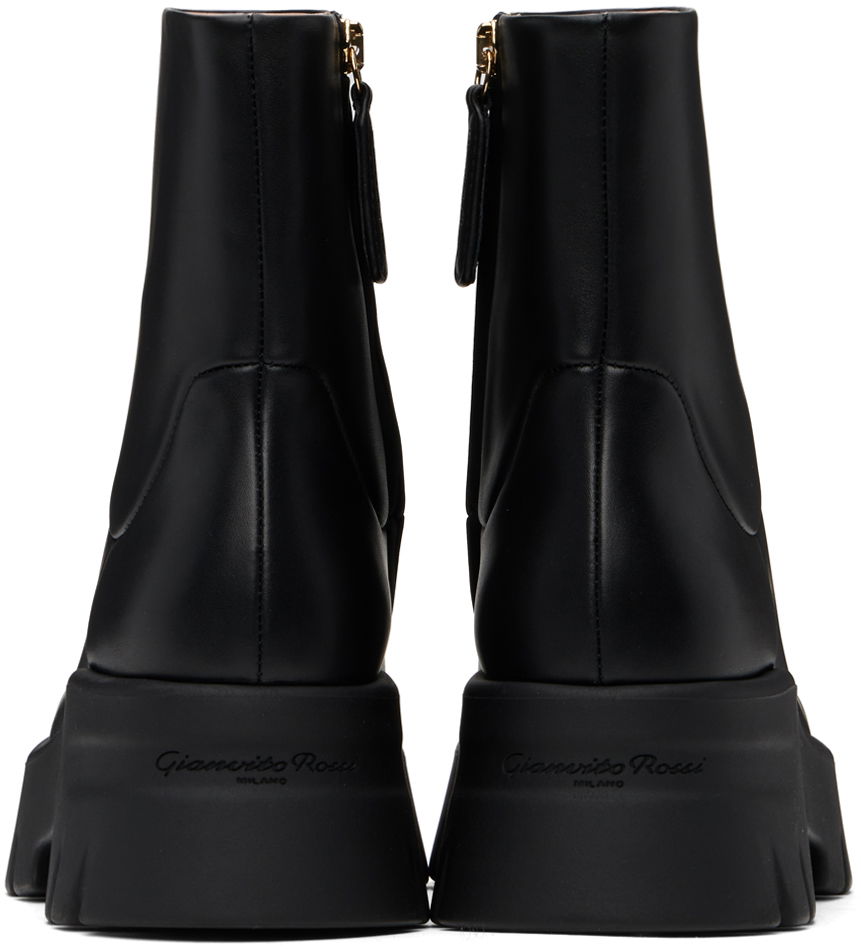 Sneakers og sko Gianvito Rossi Montey Leather Platform Boots Sort | G73297-20GOM-VGI, 1