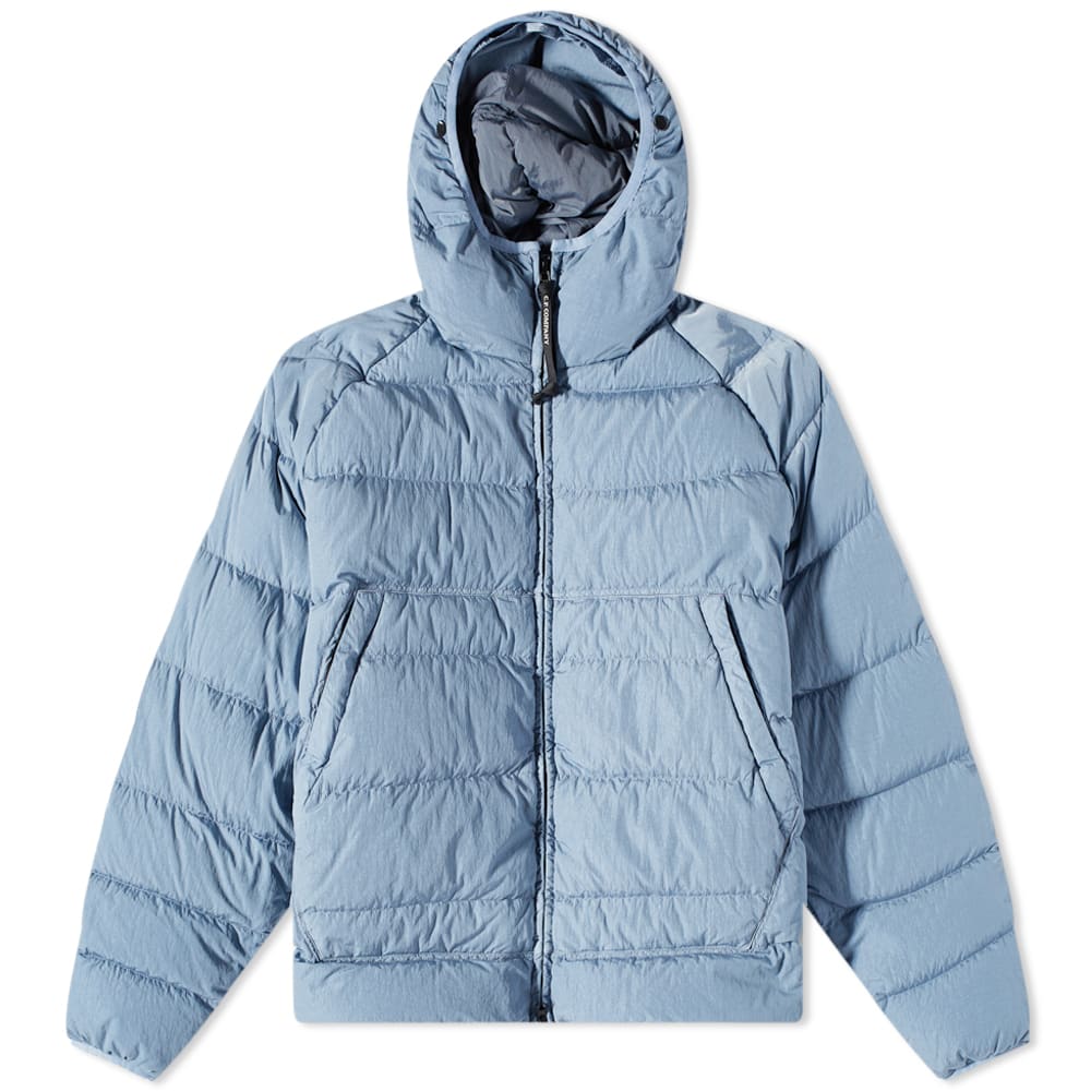 Puffer jakke C.P. Company Chrome-R Hooded Garment Dyed Down Jacket Infinity Blå | 13CMOW027A-006369G-843, 0