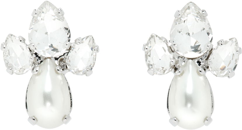 Øreringe Simone Rocha Simone Rocha Victorian Faux-Pearl & Crystal Floret Stud Earrings Hvid | ERG536 0906