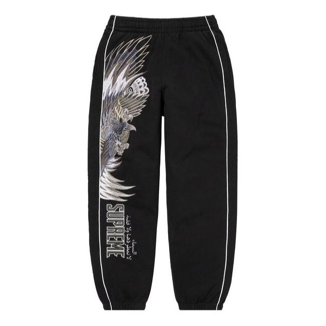 Joggingbukser Supreme Script Falcon Graphic Sweatpants Sort | SUP-SS23-039