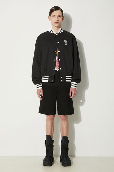 Bomberjakke BILLIONAIRE BOYS CLUB Billionaire Boys Club Arch Logo Lightweight Varsity Bomber Jacket Sort | B24201, 1