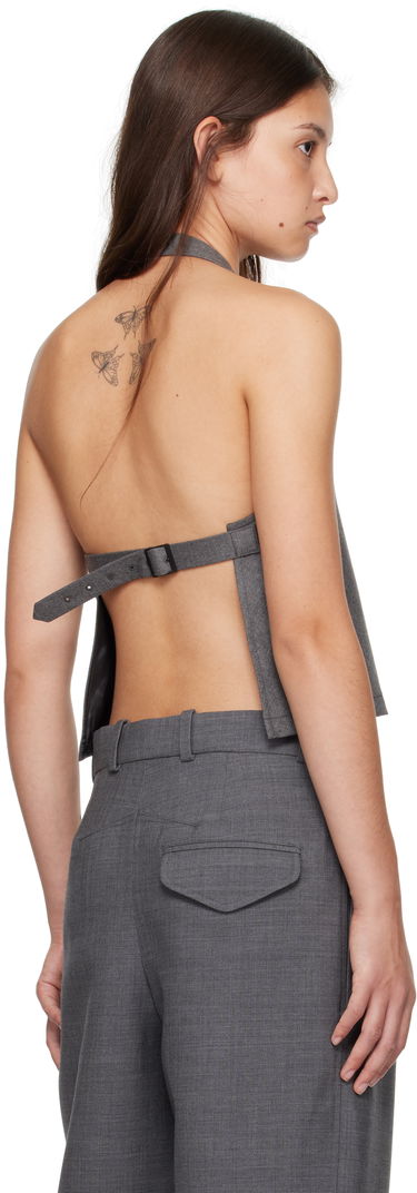 Tanktop WARDROBE.NYC WARDROBE.NYC Halter Neck Sleeveless Top Grå | W1058F24FL, 2