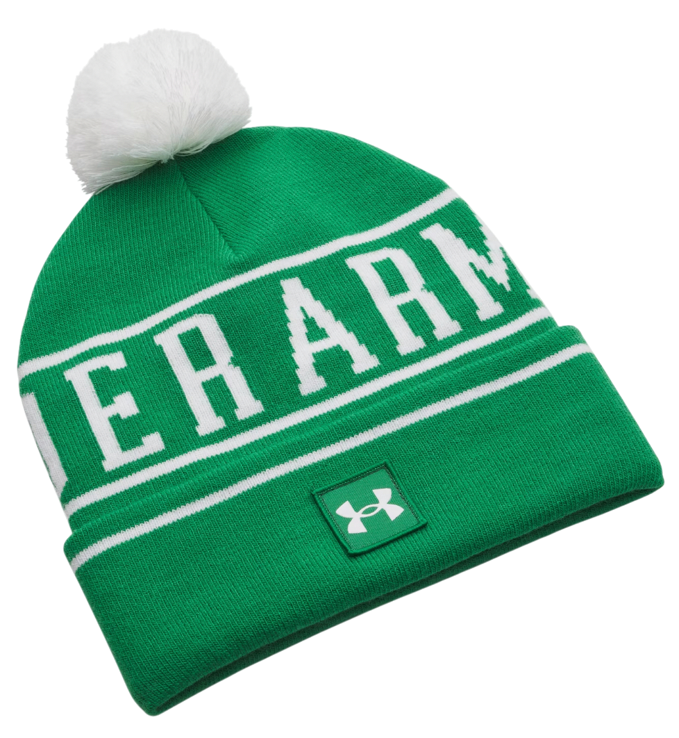 Beanie Under Armour Halftime Pom Beanie Grøn | 1386634-305, 0