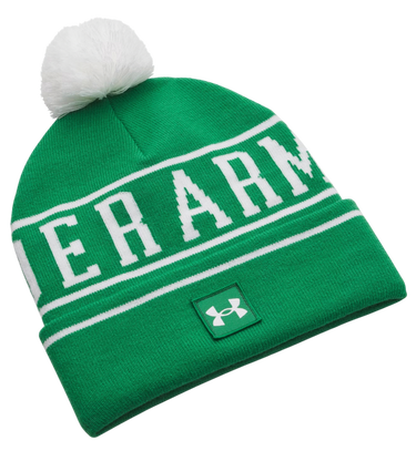 Beanie Under Armour Halftime Pom Beanie Grøn | 1386634-305, 0
