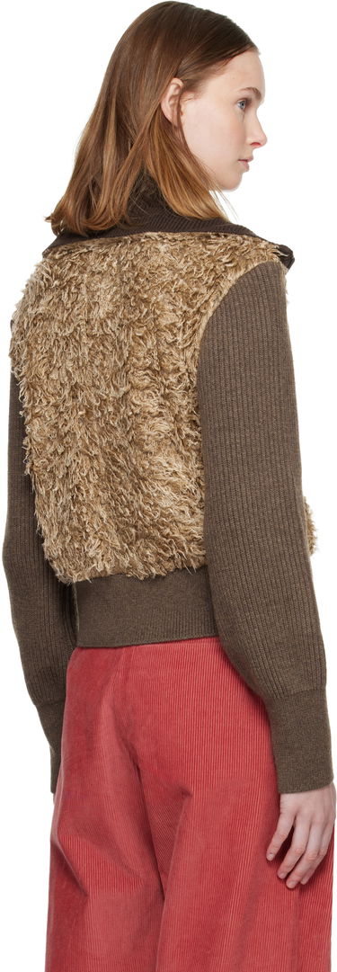 Sweater Andersson Bell Curly Faux Fur Panel Full-Zip Knit Cardigan Flerfarvet | atb1392w, 2