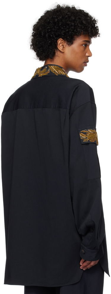 Skjorte Dries Van Noten Dries Van Noten Embroidered Shirt Sort | 251-020757-1473, 2