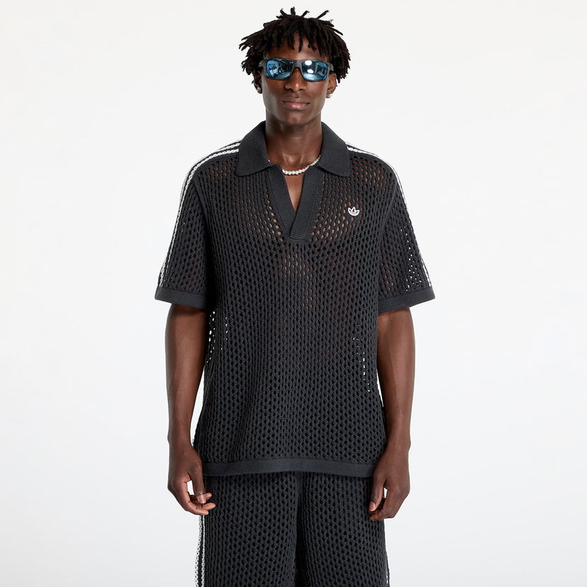 Polo skjorte adidas Originals Clot C x Polo UNISEX Carbon Sort | JE9593