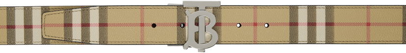 Bælter Burberry Check & Leather Reversible Belt Beige | 8069853