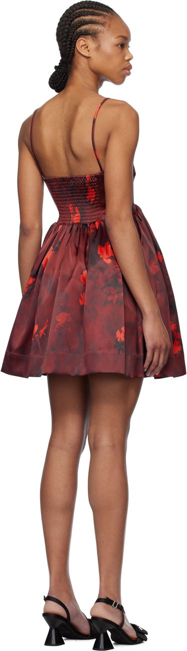 Kjole GANNI GANNI Floral Print Satin Strap Mini Dress Rød | W0000, 2
