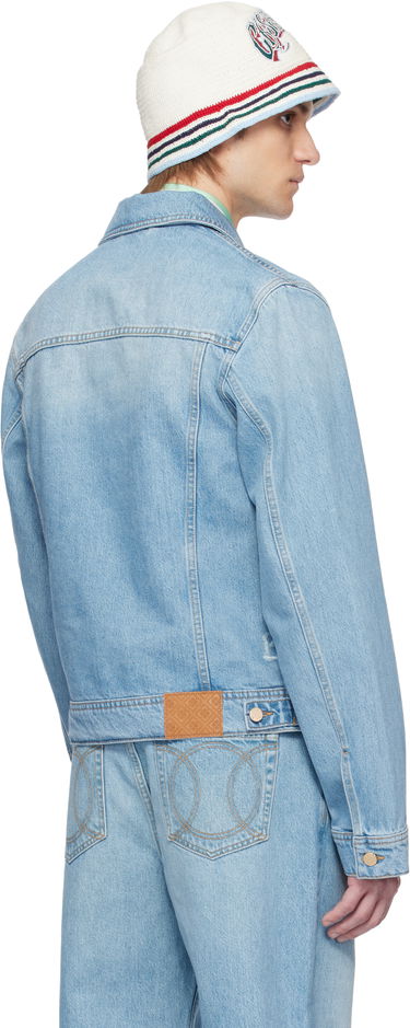 Jakke Casablanca Casablanca Graffiti Distressed Denim Jacket Blå | MS25-JK-343-01, 2