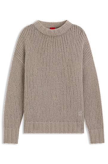 Sweater BOSS Oversized-fit sweater in a wool blend Beige | 50522553, 0