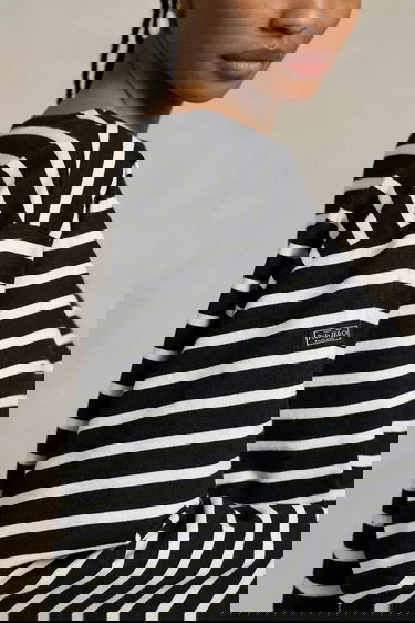 T-shirt Polo by Ralph Lauren Polo Ralph Lauren Striped Cropped Long Sleeve T-Shirt Sort | 211959103, 3