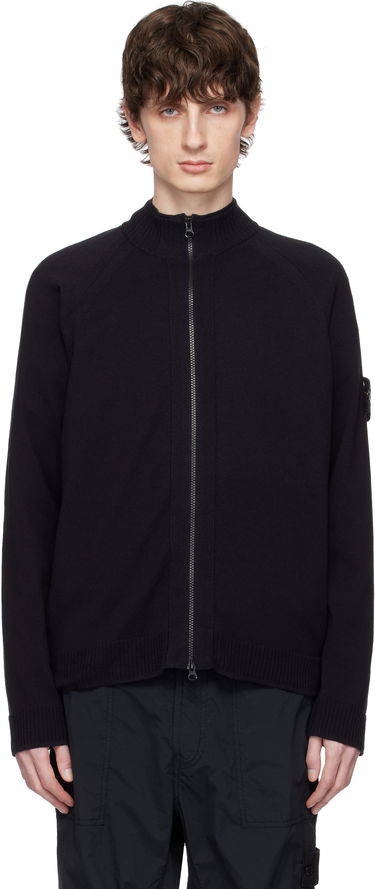 Sweater Stone Island Stone Island Organic Cotton Zip Cardigan Sort | K1S15 5100061 S00B9, 0
