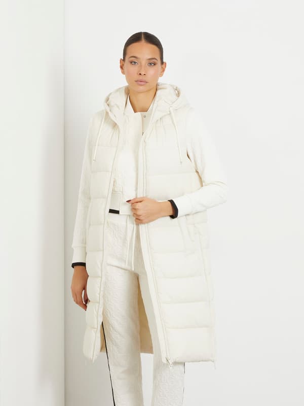 Vest GUESS Sleeveless Long Puffer Hvid | V4RL01WFYE2, 0