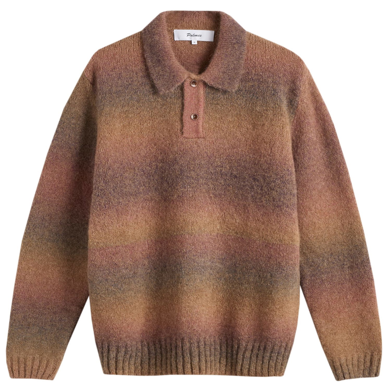 Sweater Palmes Alpaca Long Sleeve Knit Polo Brun | P40-0025-121, 0
