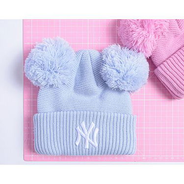 Beanie New Era New Era Medium Knit Double Pom Beanie NY Yankees (52-54 cm) Lyserød | 60565308, 1