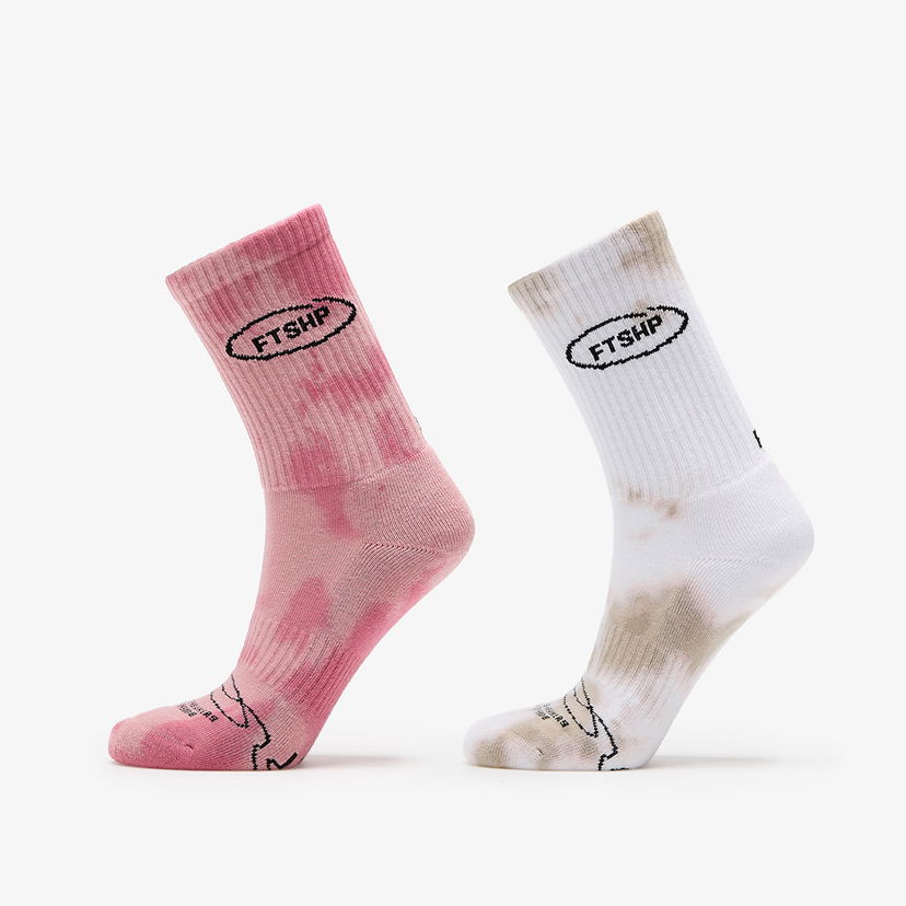 Sokker Footshop Basic Crew Socks 2-Pack Tie Dye Color Flerfarvet | FTSHP_362