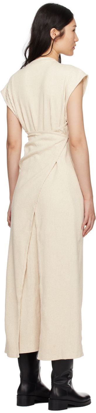 Kjole Baserange Shaw Knit Maxi Dress Beige | DRSHS-RIB-SP24, 2