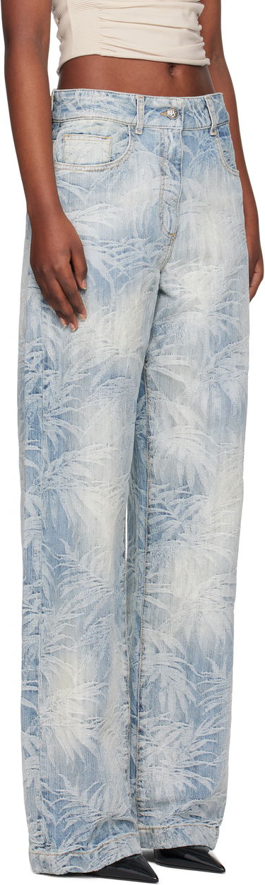 Jeans Palm Angels Palm Angels Palms Jacquard Loose Jeans Blå | PWYB041S25DEN0024440, 1