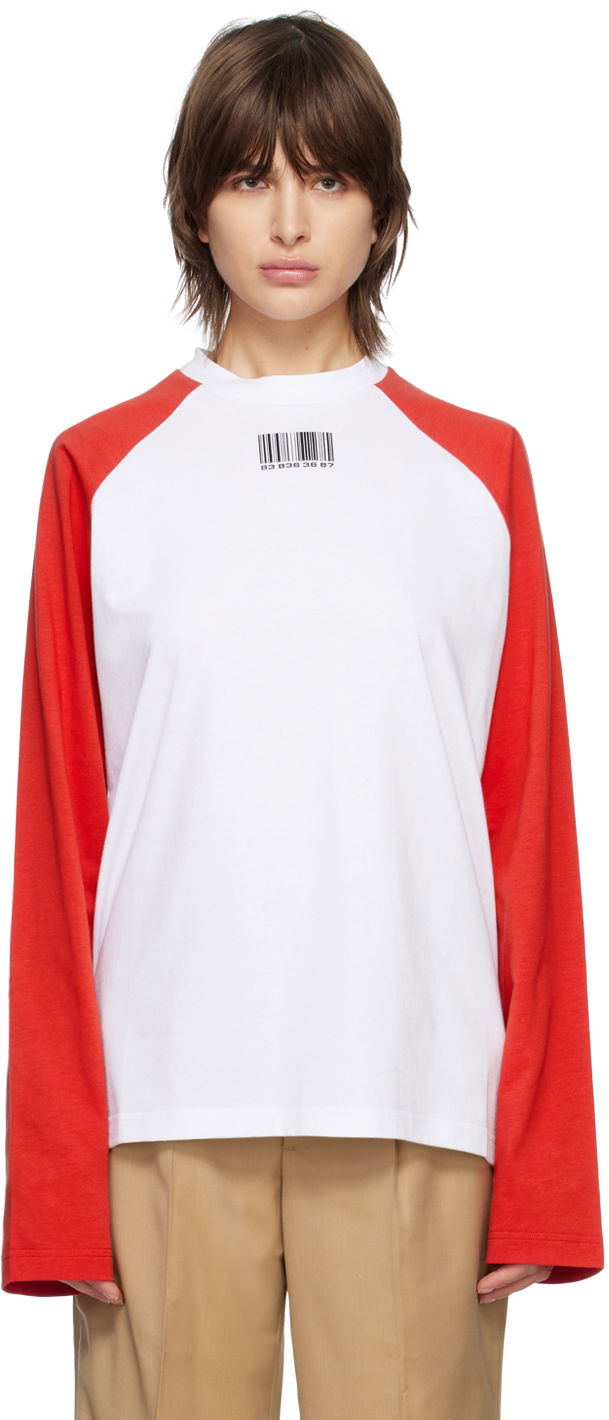 T-shirt VETEMENTS Barcode Long Sleeve T-Shirt Hvid | VL16LS140R