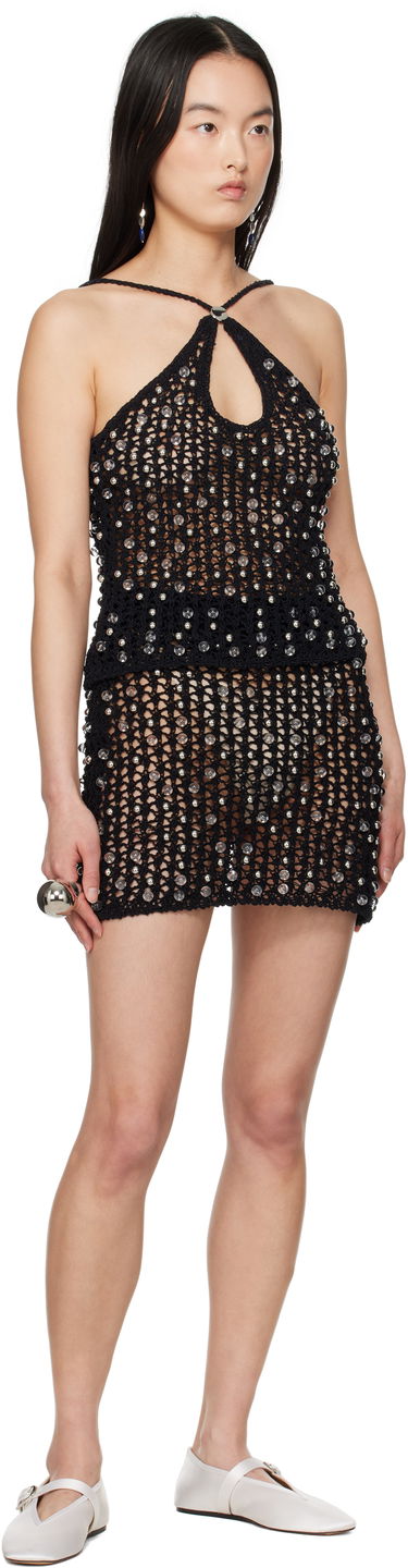 Nederdel Coperni Coperni Beaded Knit Miniskirt Sort | COPML141Y3013, 3