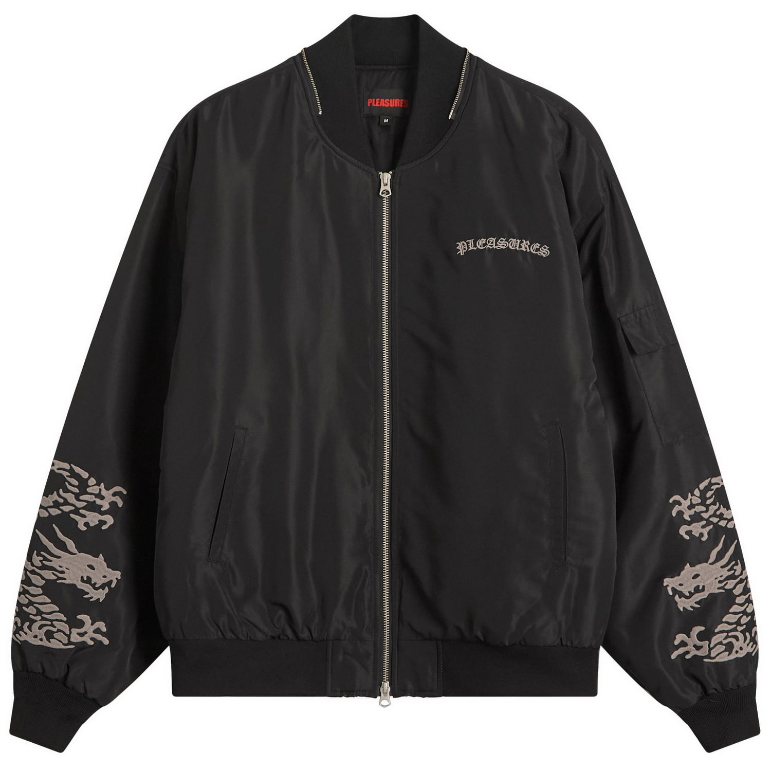 Bomberjakke Pleasures Pleasures Dragon Bomber Jacket Sort | P25SP003-BLK, 0