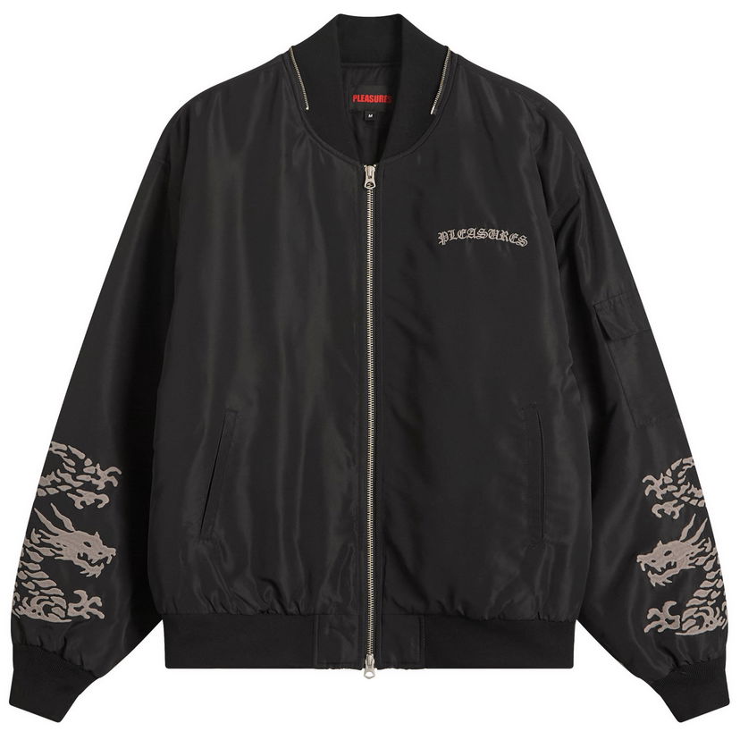 Bomberjakke Pleasures Pleasures Dragon Bomber Jacket Sort | P25SP003-BLK