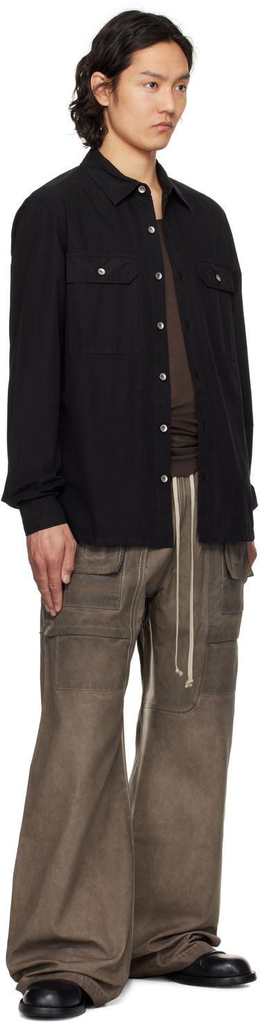 Skjorte Rick Owens Rick Owens DRKSHDW Hollywood Overshirt Sort | DU01E3296 P, 3