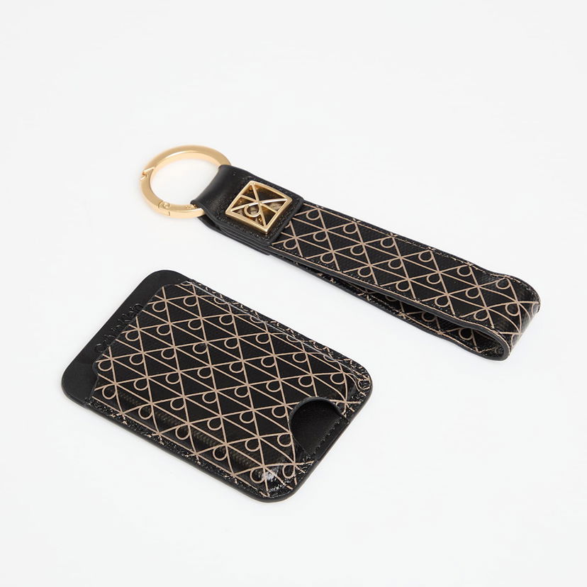 Nøgleringe CALVIN KLEIN Calvin Klein Emblem Aop Key Fob and Cardholder Set Sort | LV04F1101G UB1