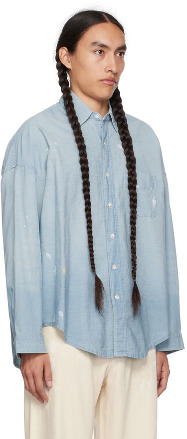 Skjorte R13 R13 Paint Splatter Button-Up Shirt Blå | R13WD170-D136A, 1