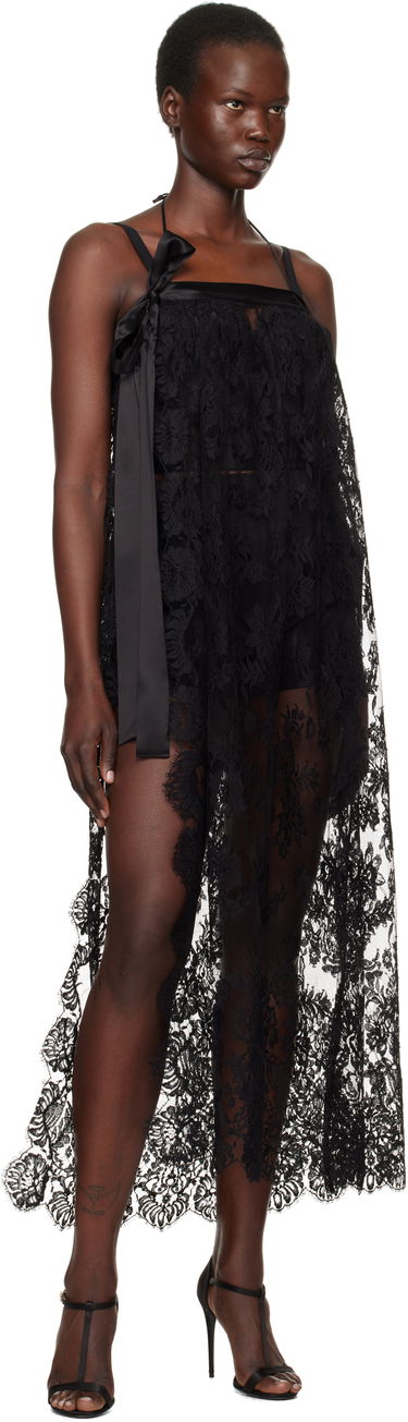 Kjole Dolce & Gabbana Dolce&Gabbana Chantilly Lace Midi Dress Sort | F6JRQT ILMA8, 4