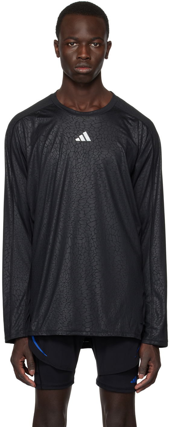 T-shirt adidas Performance Black Workout Long Sleeve T-Shirt Sort | HS7495, 0