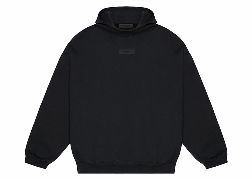 Sweatshirt Fear of God Essentials Chest Logo Hoodie Jet Black/Jet Black Sort | 192250500126861