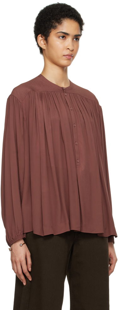 Skjorte LEMAIRE Lemaire Gathered Long Sleeve Blouse Brun | TO1238 LF832, 1