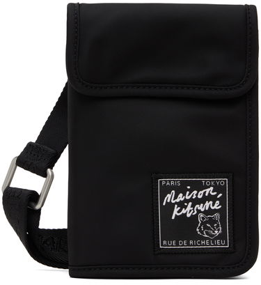 Tegnebog MAISON KITSUNÉ Maison Kitsuné 'The Traveller' Neck Pouch Sort | MM05362WQ1001P199, 0