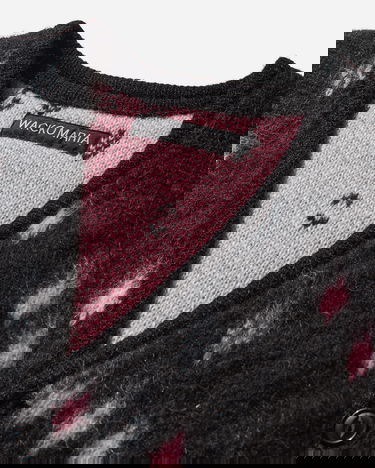 Sweater WACKO MARIA Diamond Pattern Heavy Mohair Cardigan Sort | 24FW-WMK-KN20 BLACK, 3