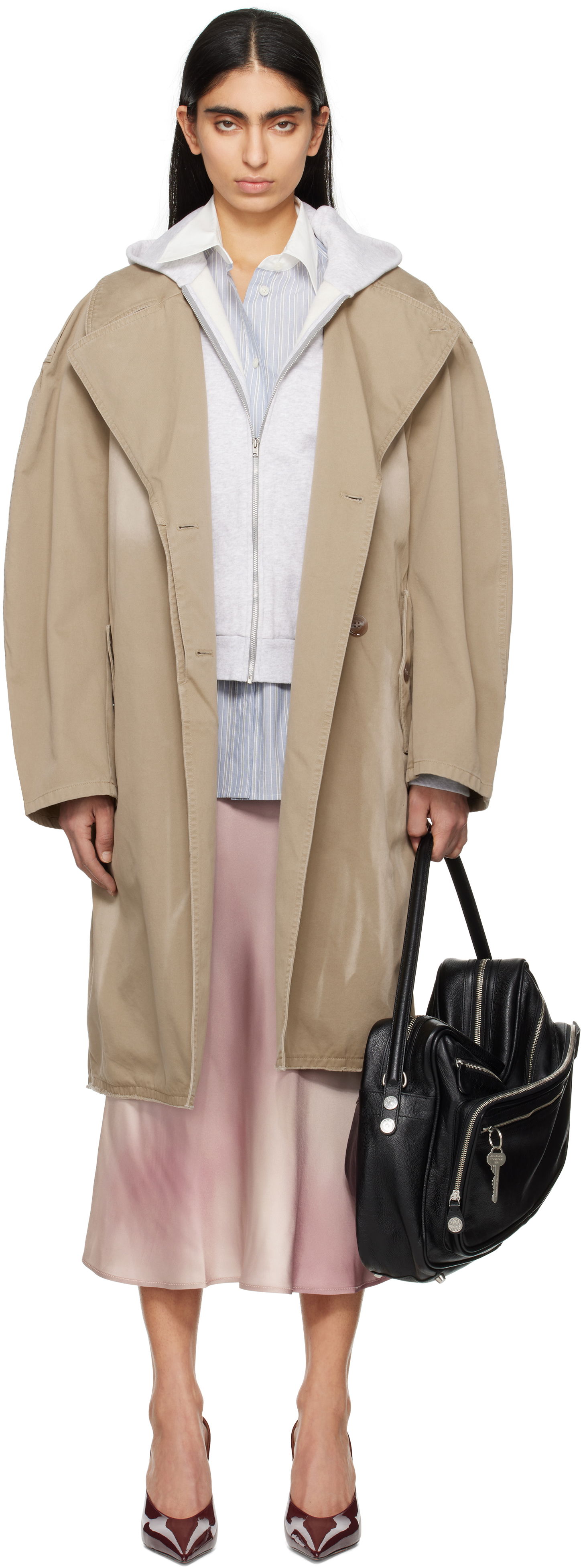 Trenchcoat Acne Studios Acne Studios Belted Trench Coat Beige | A90630-, 0