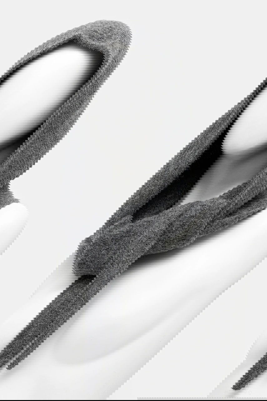 Hat GANNI Soft Wool Balaclava Grå | A6475, 1