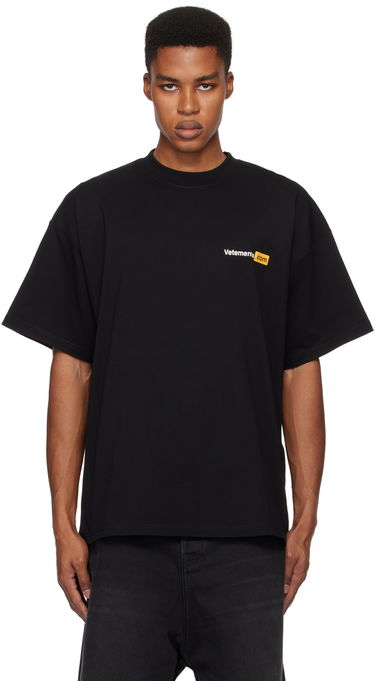 T-shirt VETEMENTS Black '.Com' T-Shirt Sort | UA66TR750B, 0