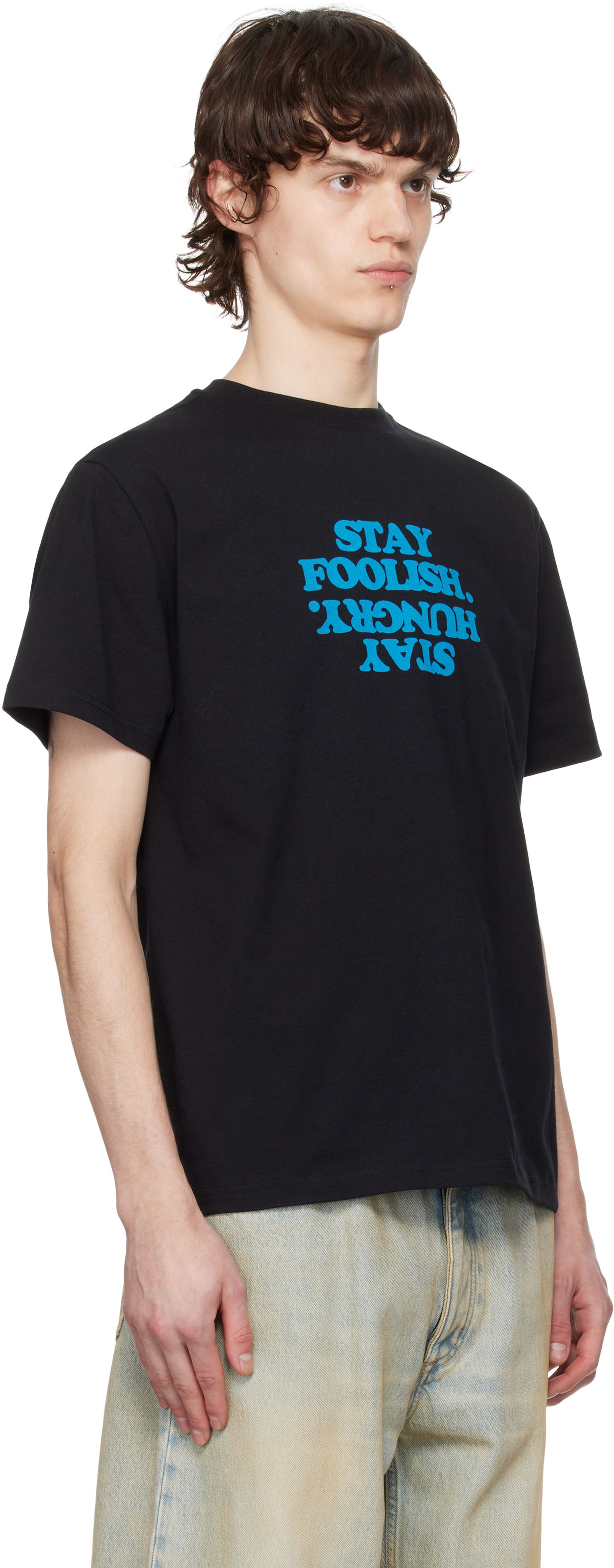 T-shirt Coperni Coperni 'Stay Foolish' Print Boxy T-Shirt Sort | COPJS03F5011PMEN, 1
