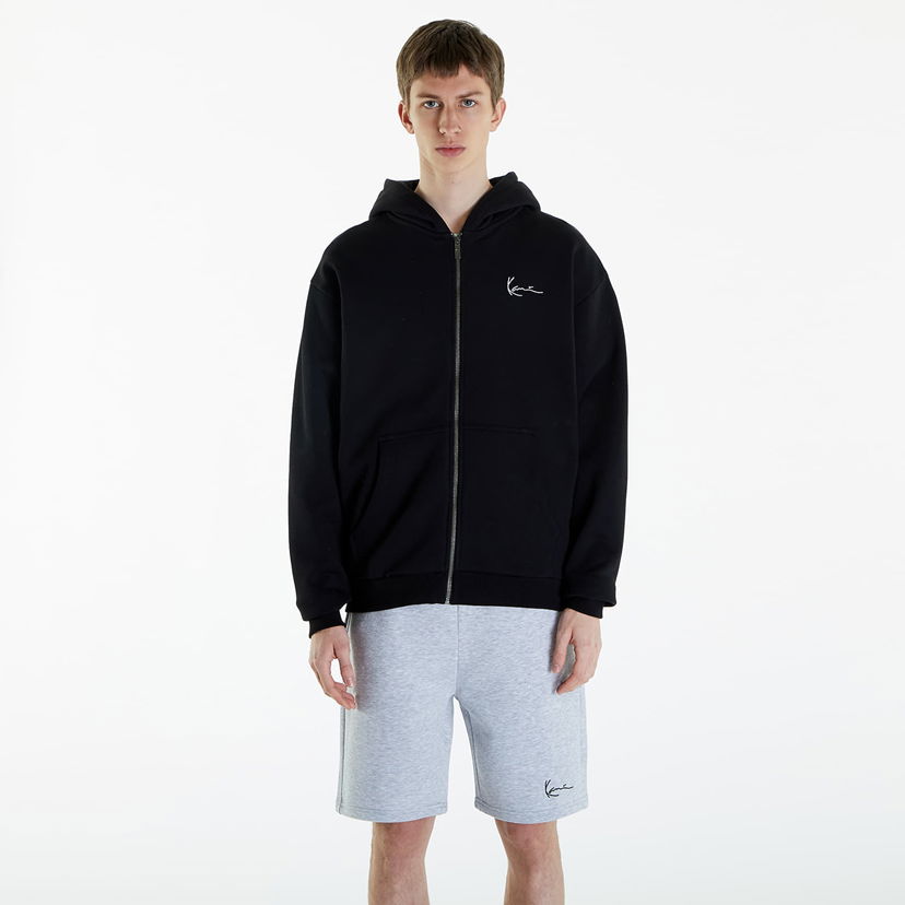 Sweatshirt Karl Kani Chest Signature Essential Zip Hoodie Black Sort | KM-ZH011-001-01
