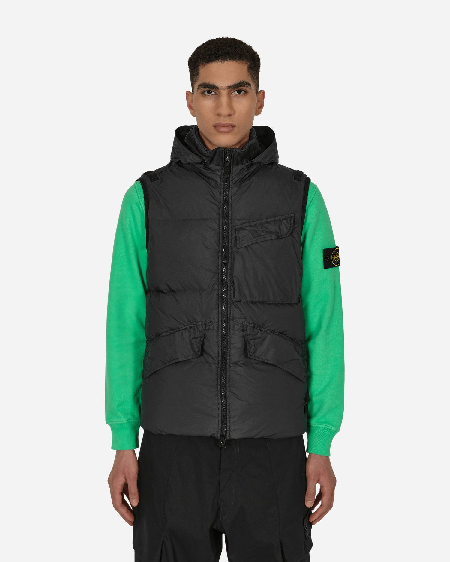 Vest Stone Island Garment Dyed Crinkle Reps R-NY Down Vest Sort | 7715G0123 V0029, 0
