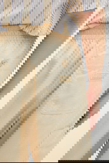 Bukser KENZO Kenzo Wide-Leg Drawstring Pants Beige | FF55PA5019SC.11, 3