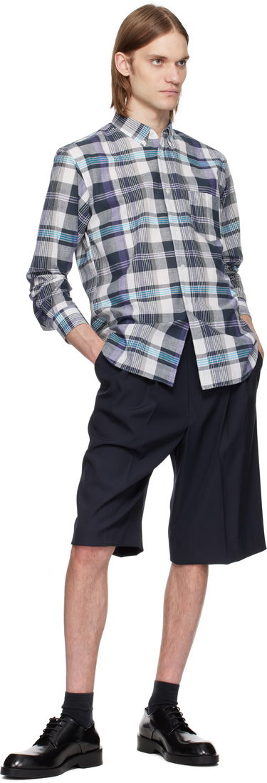 Skjorte Comme des Garçons Comme des Garçons Shirt Yarn Dyed Check Poplin Shirt Lilla | FO-B010-051, 3