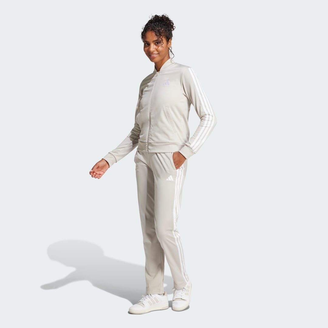Træningsdragt adidas Performance Essentials 3-Stripes Tracksuit Beige | JD2686, 0