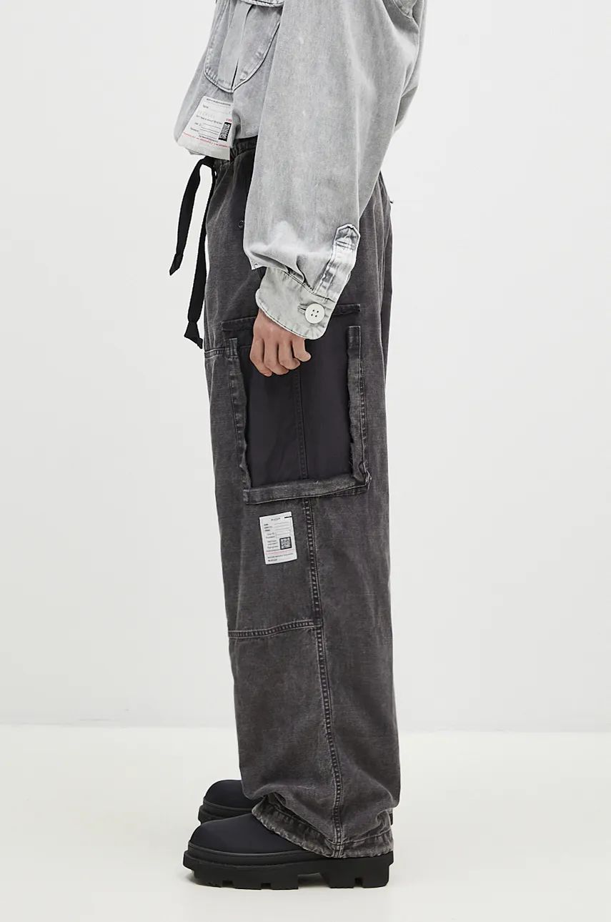 Cargo bukser Maison MIHARA YASUHIRO Satin Cargo Pants Sort | J13PT171, 1