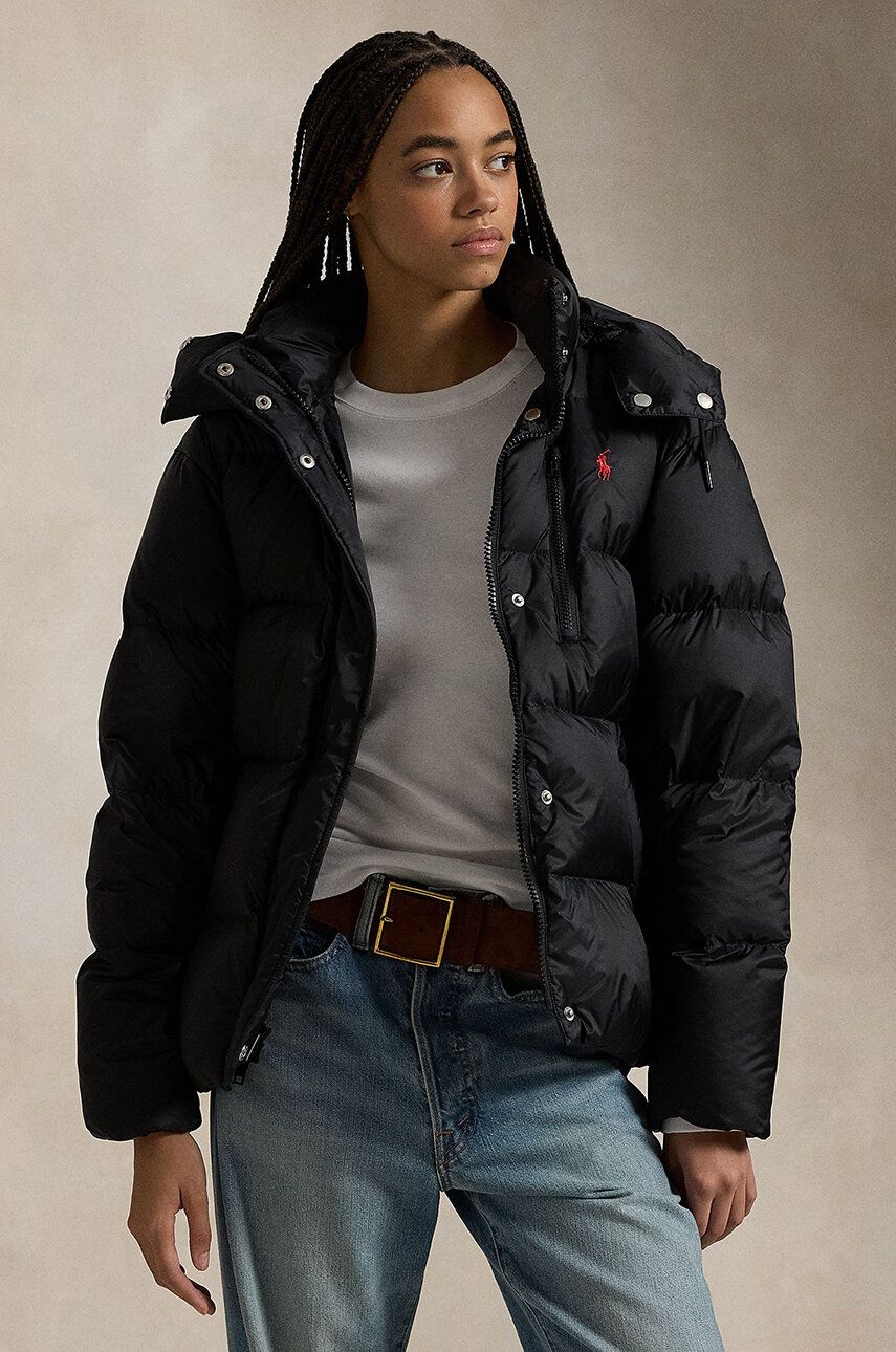 Puffer jakke Polo by Ralph Lauren Black Down Puffer Jacket Sort | 211932183, 0